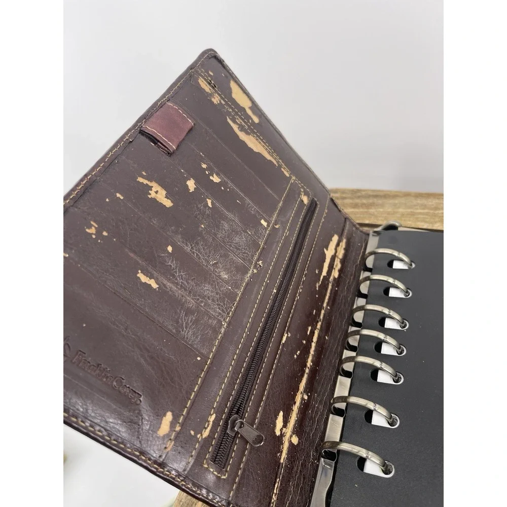 Franklin‎ Covey VTG Leather Planner Binder Organizer Brown 7 Ring Large Agenda